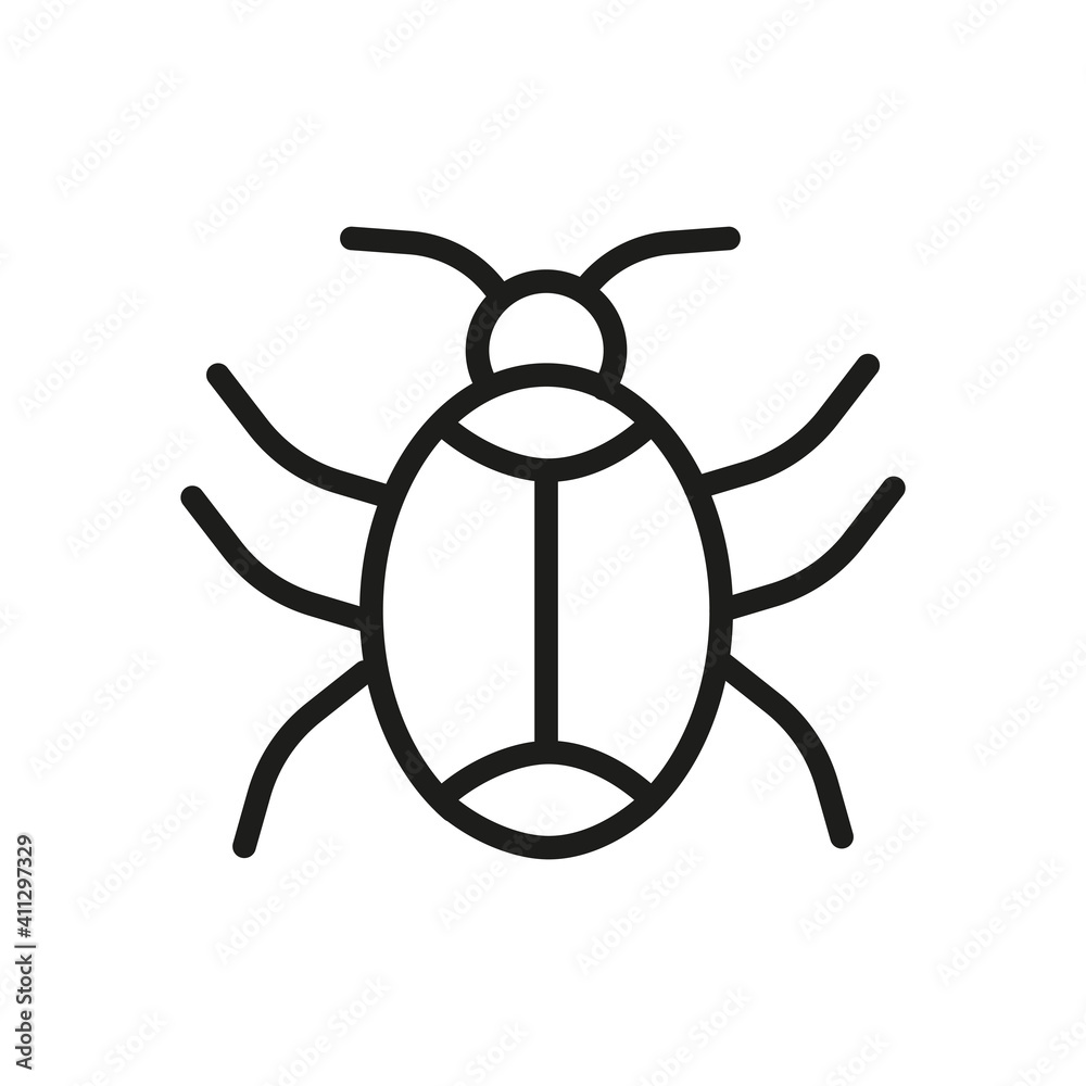 Outline Bug Line Icons Isolated On A White Background. Box Icons Sign Outline Bug Line Icons Isolated On A White Background. Box Icons Sign