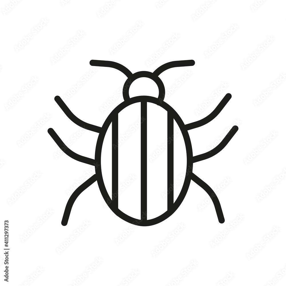 Outline Bug Line Icons Isolated On A White Background. Box Icons Sign Outline Bug Line Icons Isolated On A White Background. Box Icons Sign