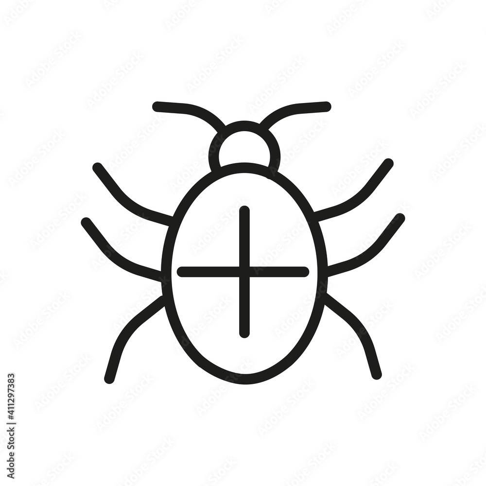 Outline Bug Line Icons Isolated On A White Background. Box Icons Sign Outline Bug Line Icons Isolated On A White Background. Box Icons Sign