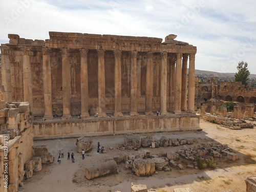 Obraz na plátně Baalbek, Lebanon - October 2020: Historic temple and monument in Baalback Bekaa area
