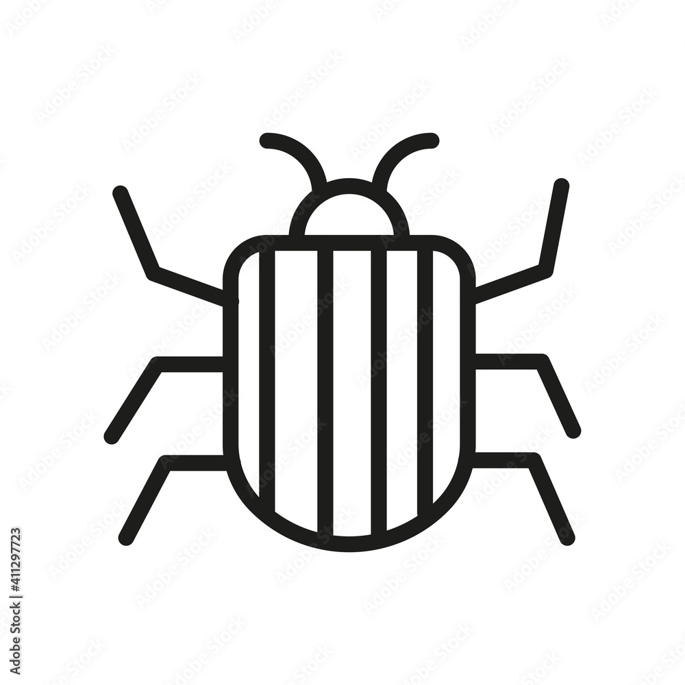 Outline Bug Line Icons Isolated On A White Background. Box Icons Sign Outline Bug Line Icons Isolated On A White Background. Box Icons Sign