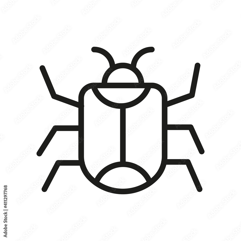 Outline Bug Line Icons Isolated On A White Background. Box Icons Sign Outline Bug Line Icons Isolated On A White Background. Box Icons Sign