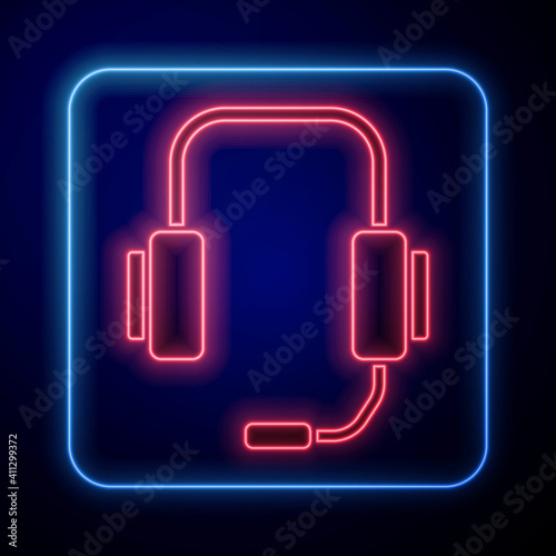 Glowing neon Online psychological counseling distance icon isolated on blue background. Psychotherapy, psychological help, psychiatrist online consulting. Vector.