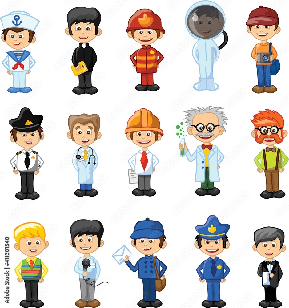 Cartoon vector characters of different professions Cartoon vector characters of different professions