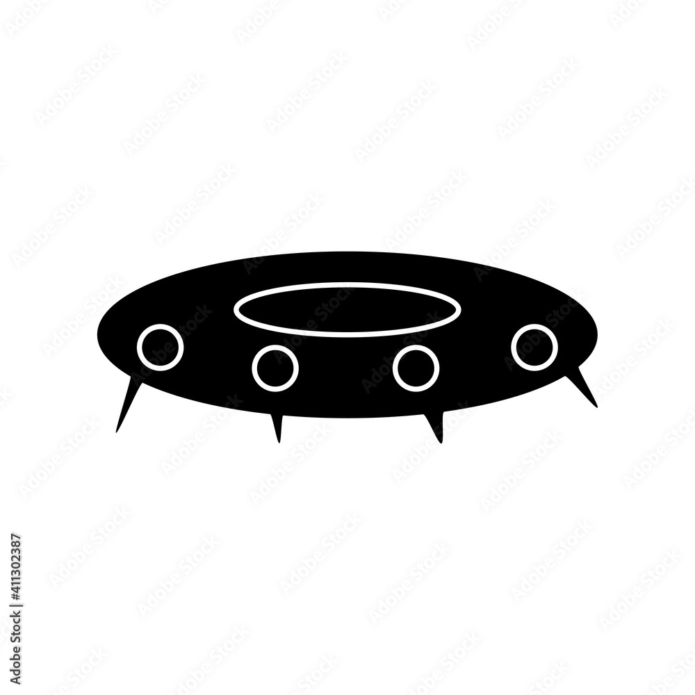 Fototapeta premium Alien flying saucer icon. UFO eps ten