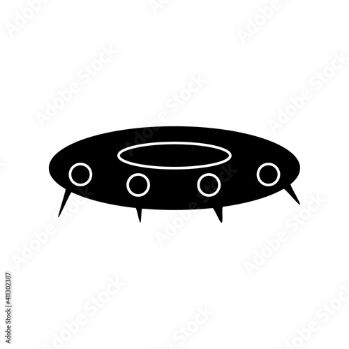 Alien flying saucer icon. UFO eps ten