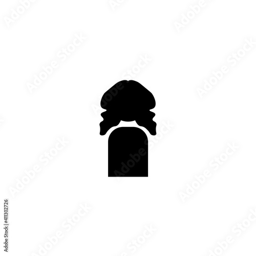 Silhouette of a girl with a perm hairstyle sign eps ten