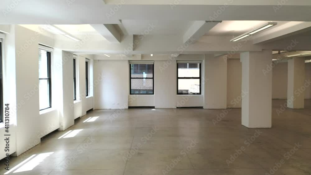 Slider View of an Empty White Office Space Slider View of an Empty White Office Space