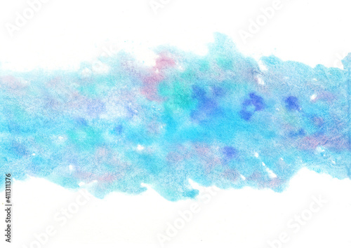 青の手描きの水彩背景素材