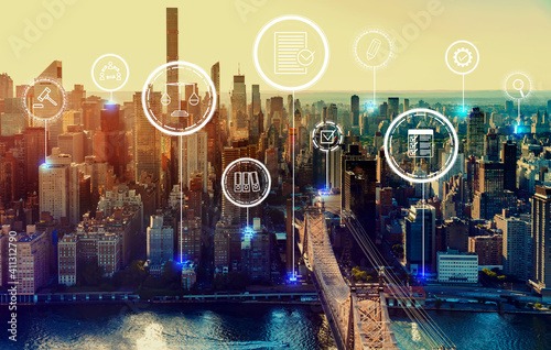 Photography Compliance theme with the New York City skyline near midtown