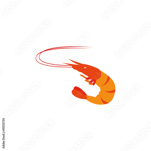 Shrimp isolated on white background. illustration vector stock 