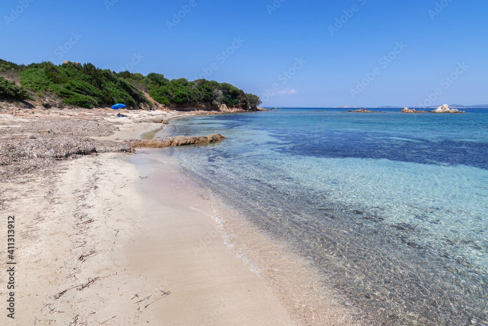Fototapeta premium Panorama of Vignola Beach in Sardinia