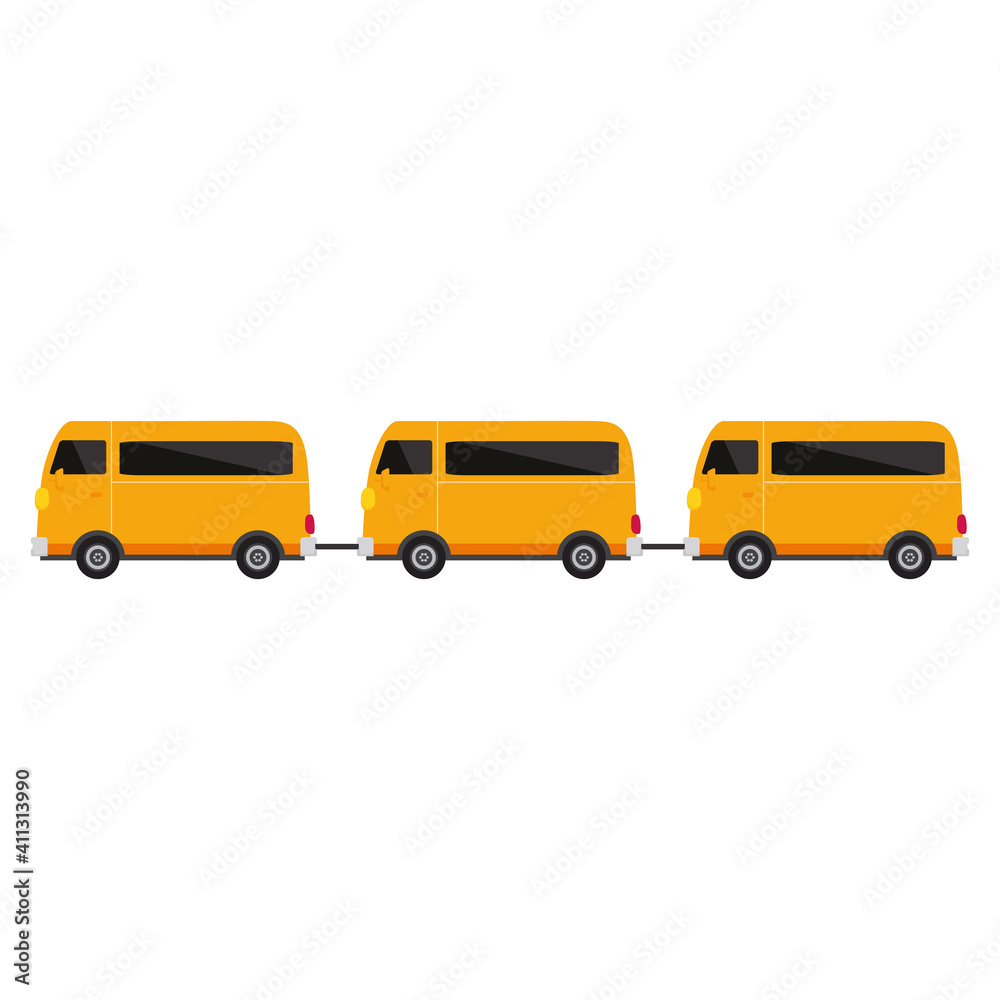 school bus isolated on white background, flat design icon back to school concept vector illustration 