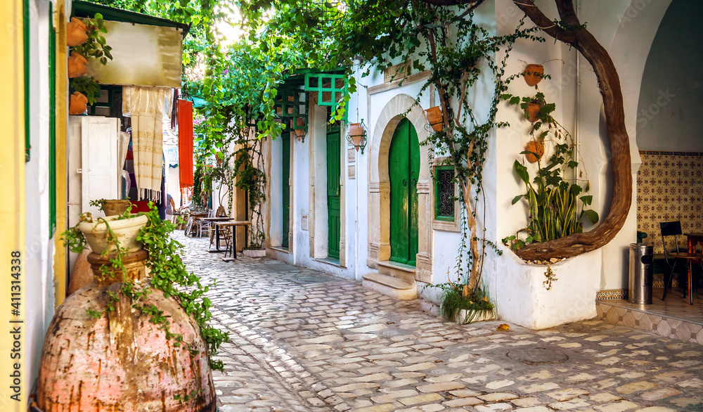 Photography Poster One of beautiful streets of medina in Mahdia