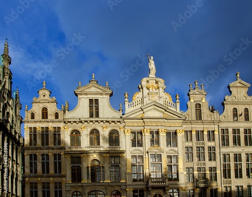 Baroque Building facades of Grand place in Brussels, Belgium 
