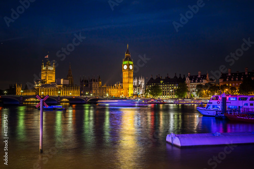 Big Ben in London at night © Wieslaw