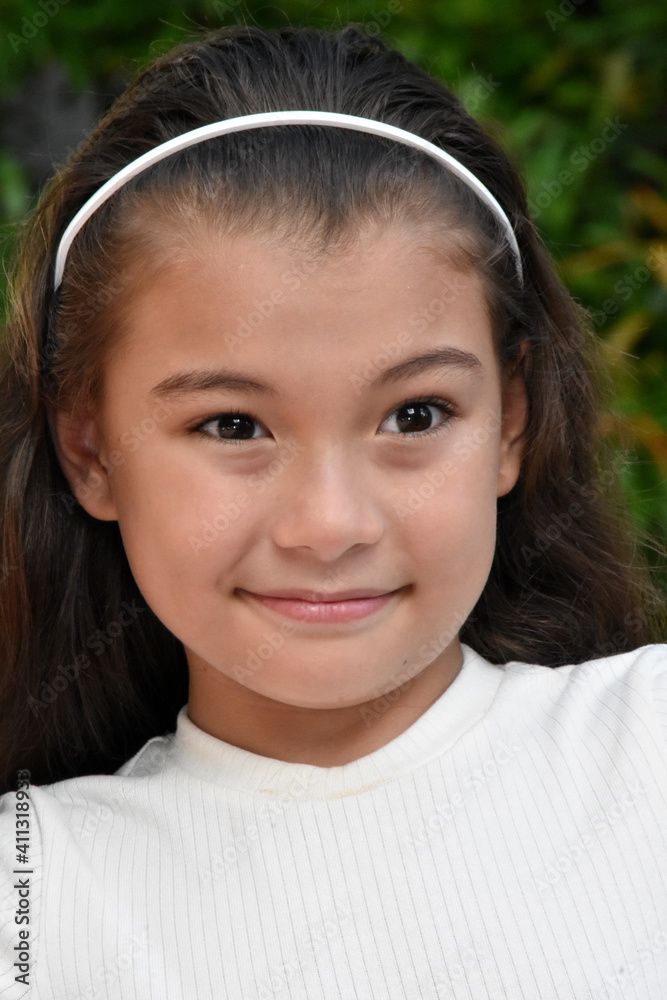 Portrait Of A Girl Preteen Closeup Portrait Of A Girl Preteen Closeup
