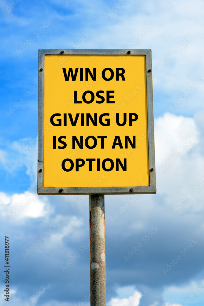Yellow sign with the message Yellow sign with the message