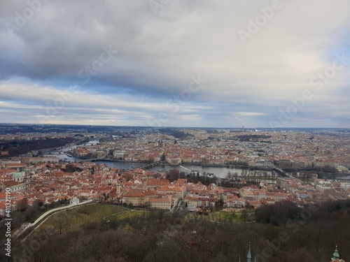 Prague, Czech - December 2019: Lovely buildings and amazing architecture. What I love about Prague is the identity of all the streets and buildings. Almost the same.S