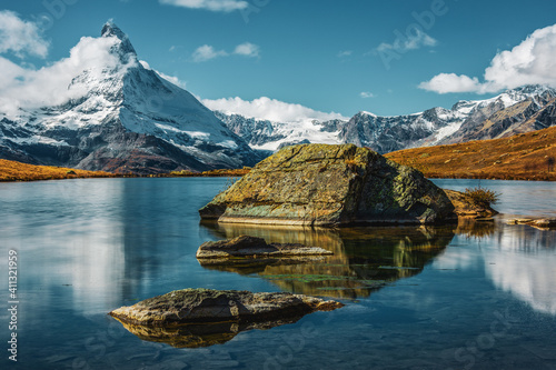 Matterhorn reflection in the lake Stellisee, Switzerland. © Bernhard