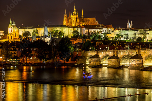 Prague panorama at night  Czech Republic
