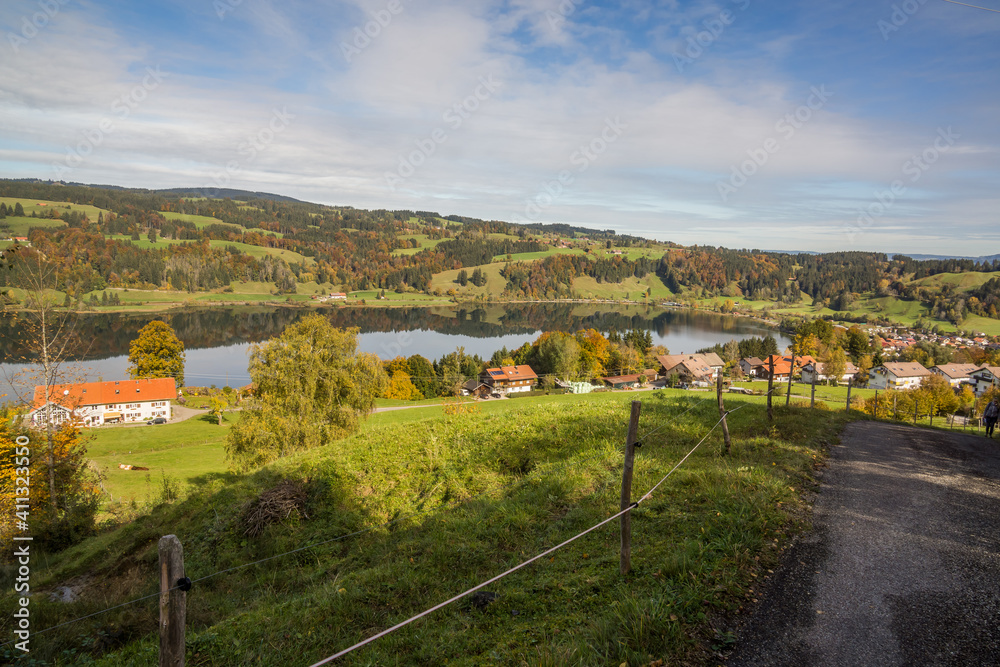 panoramic view at the lake in bavaria