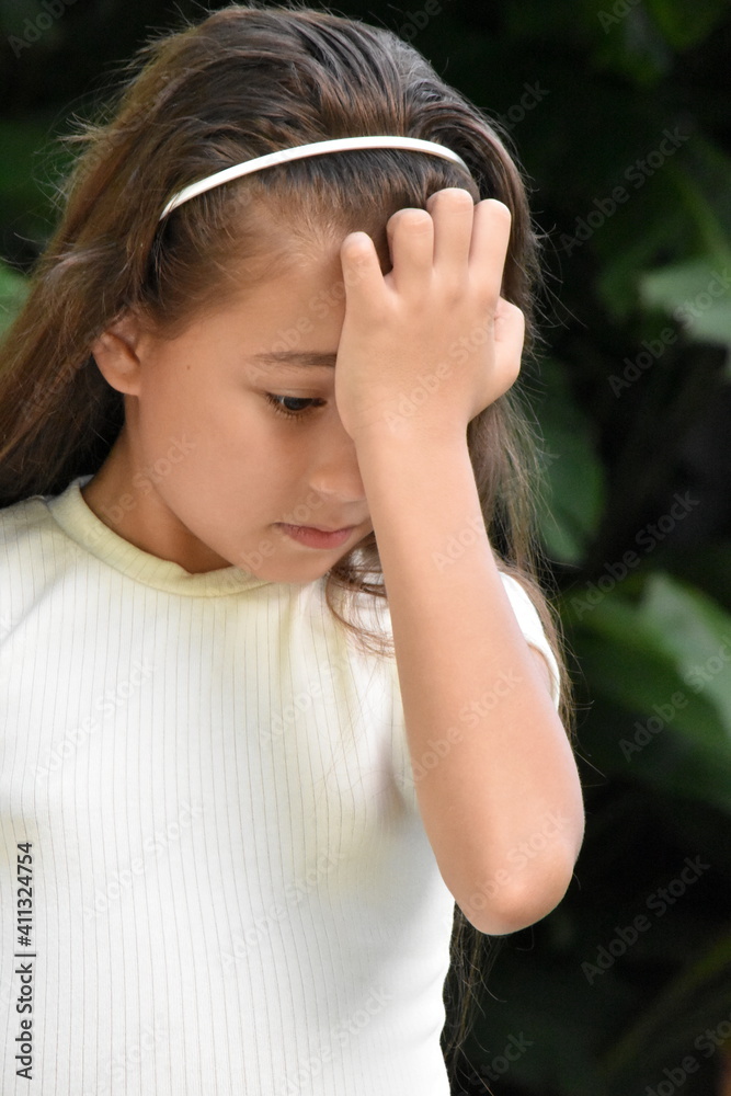 Sad Youthful Minority Girl Preteen Closeup Sad Youthful Minority Girl Preteen Closeup