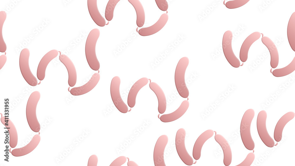 sausages on a white background, illustration, pattern. roy sausages in natural casing, farm meat. seamless pattern, background, endless pattern sausages on a white background, illustration, pattern. roy sausages in natural casing, farm meat. seamless pattern, background, endless pattern
