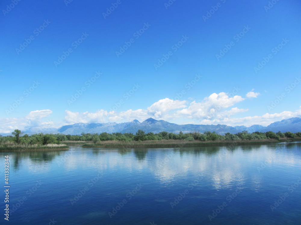 Shkodra lake and mountains