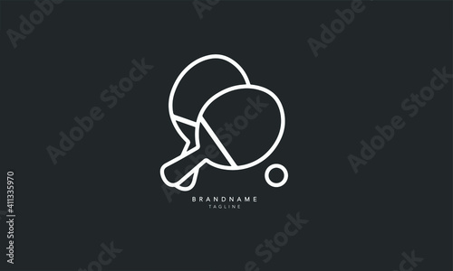 Table tennis logo. Two crossed ping pong rackets. Ping pong vector