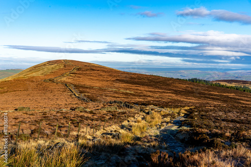 View from the top of Shining Tor, a hill with a height of 559 metres above sea level in the Peak District of England, between the towns of Buxton and Macclesfield photo