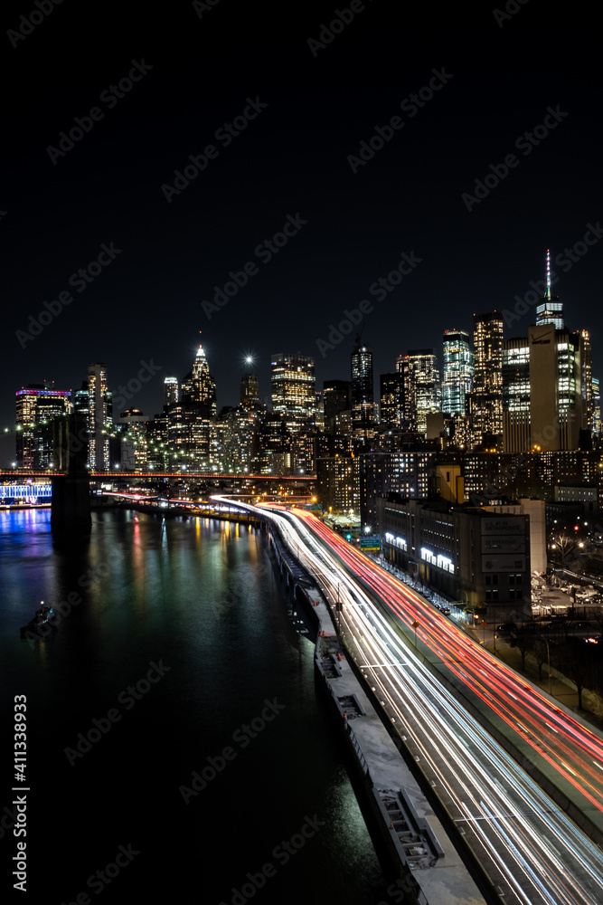 Light trials, FDR Drive, Manhattan, New York