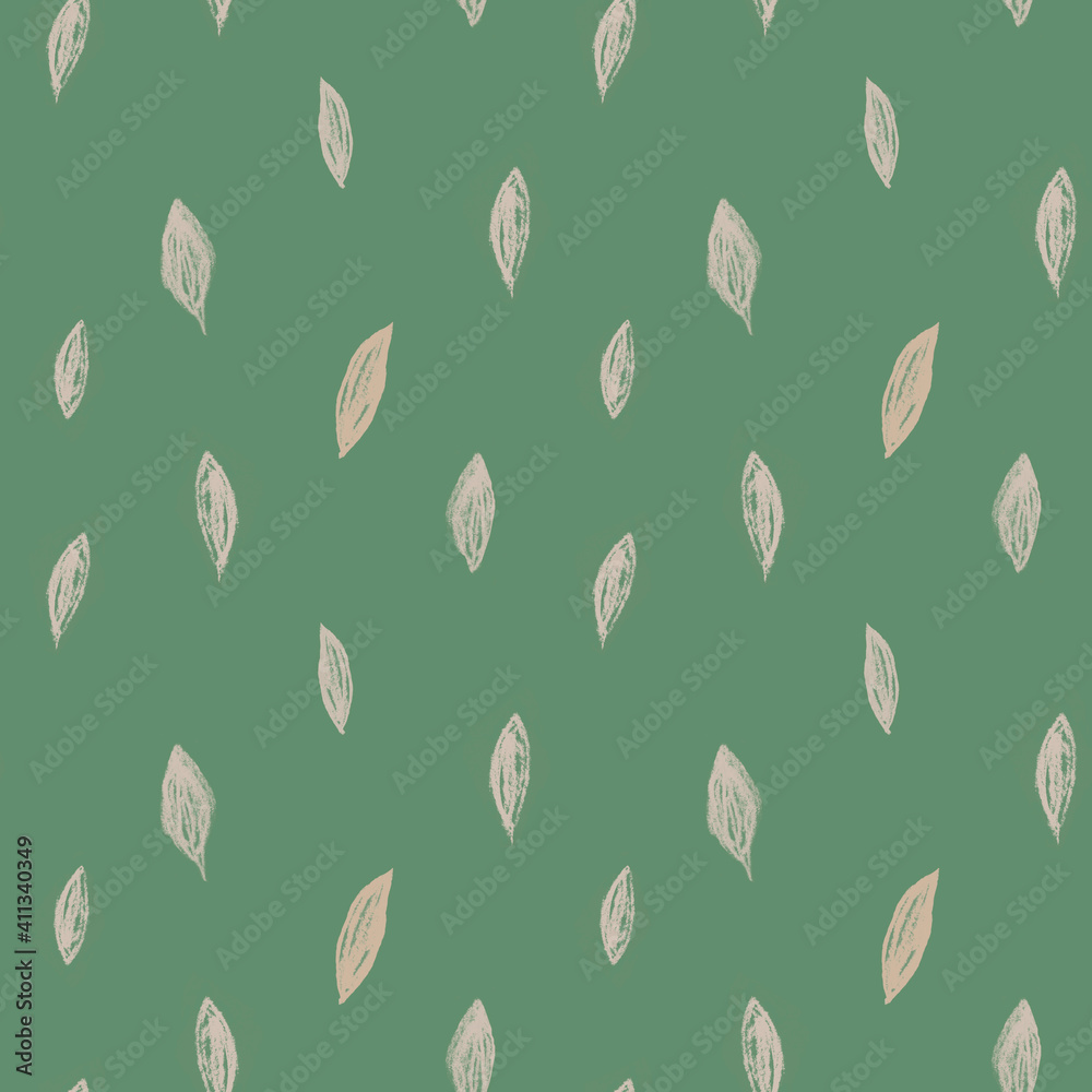 Seamless pattern with leaves
