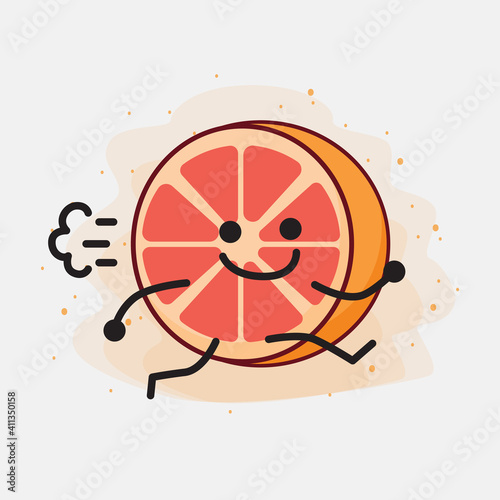 Cute Orange Grapefruit Mascot Mascot Character