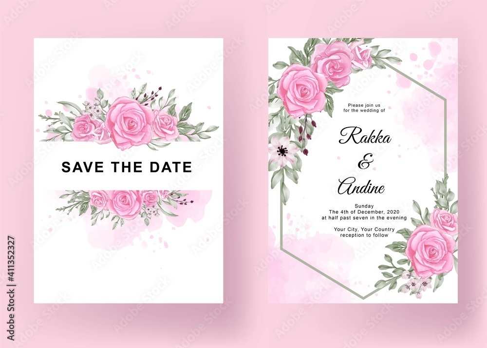 beautiful wedding card elegant floral template
