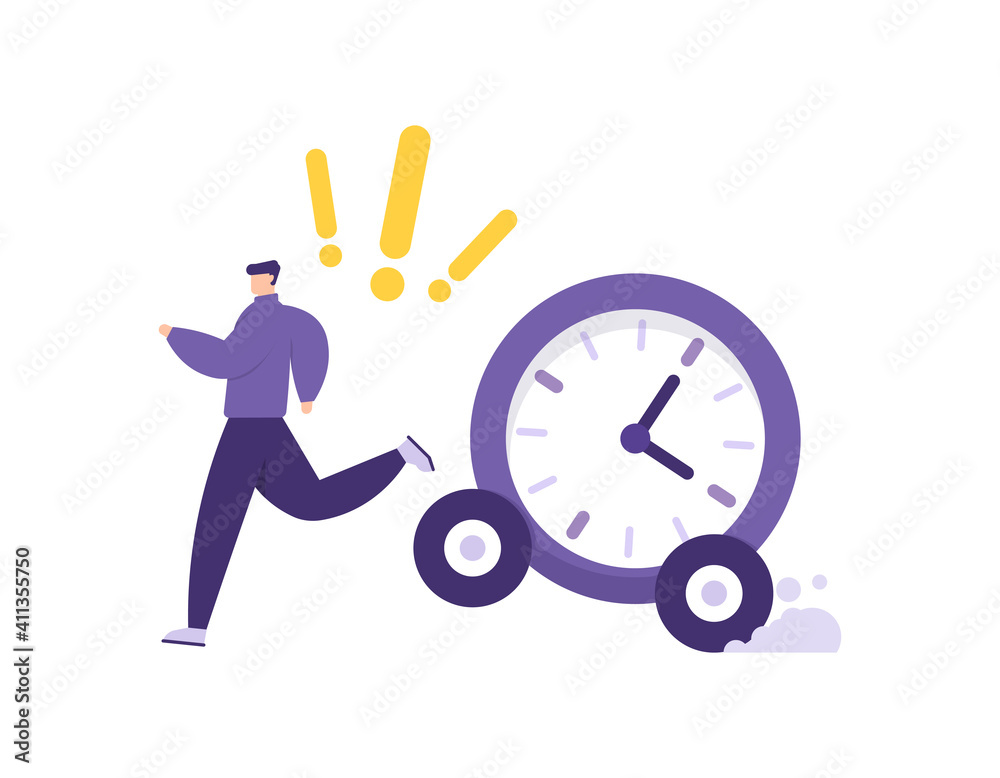 the concept of being chased by time and deadlines, running out of time