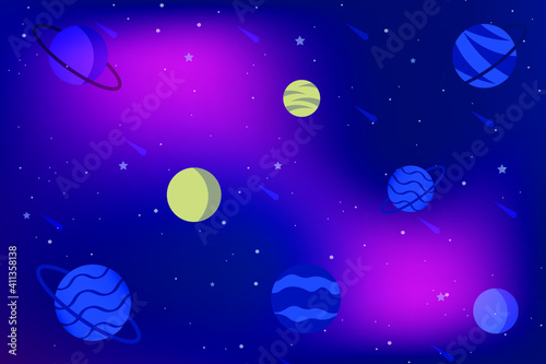 Space background with planets and stars