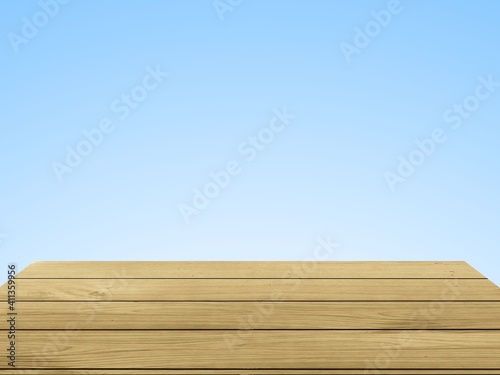 wooden fence and blue sky