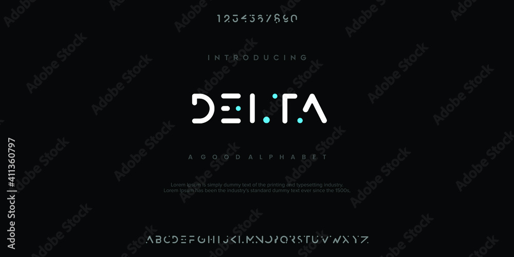 © Luke Project - Abstract minimal modern alphabet fonts. Typography technology vector illustration