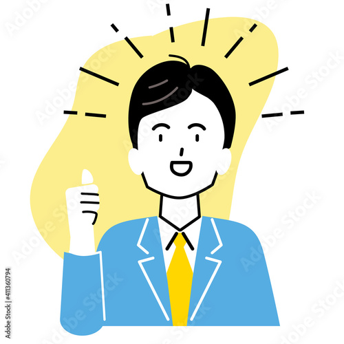 スーツ姿の男性が納得するイラスト素材