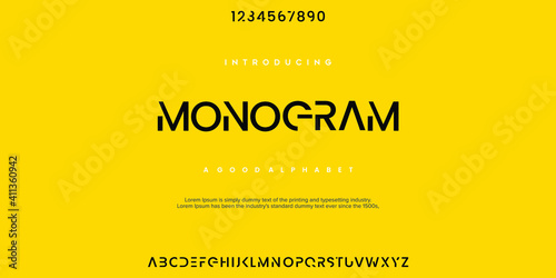 Abstract minimal modern alphabet fonts. Typography technology vector illustration