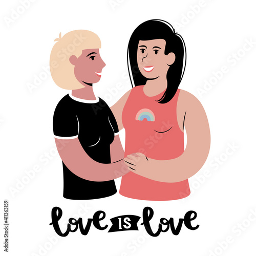 Young gay happy couple portrait
