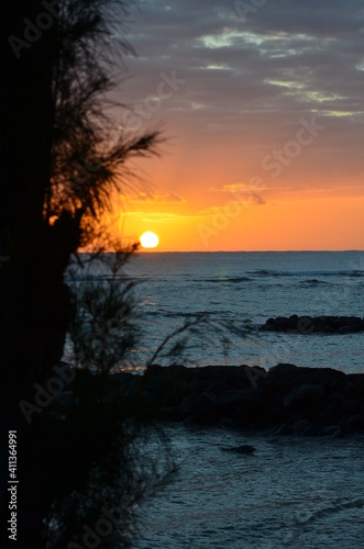 A stunning tropical early morning sunrise