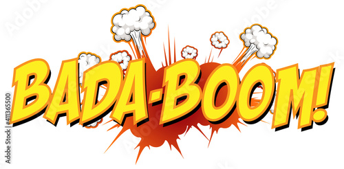 Comic speech bubble with bada-boom text