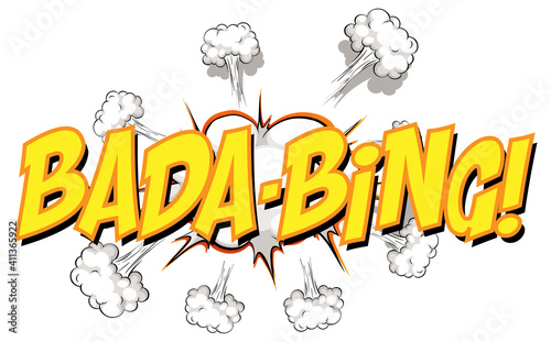 Comic speech bubble with bada-bing text