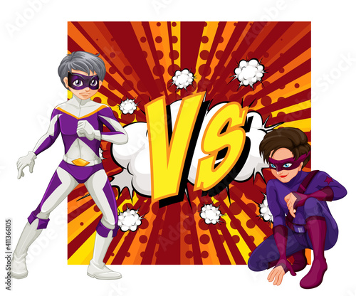 Two superheroes fighting each other