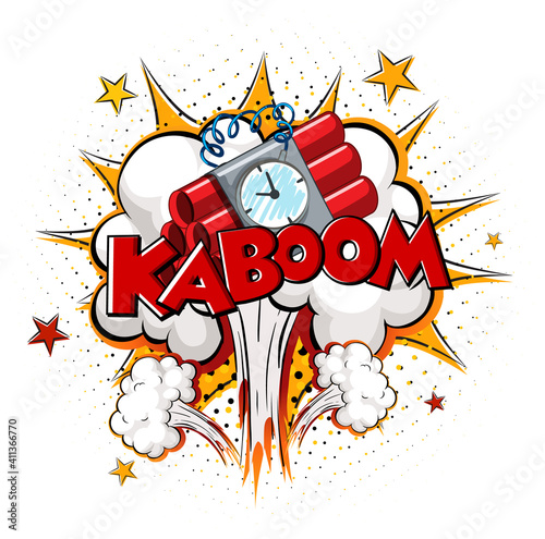 Comic speech bubble with kaboom text