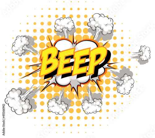 Comic speech bubble with beep text
