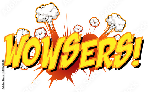 Comic speech bubble with wowsers text