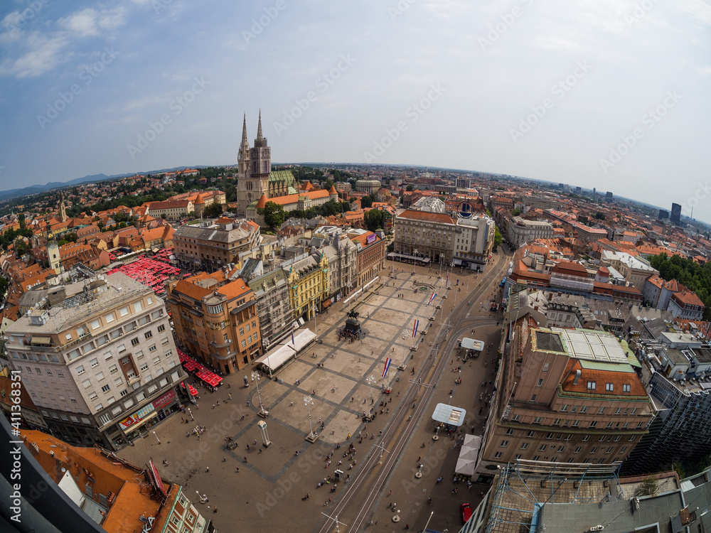 The cityscape view from Zagreb 360° observation deck